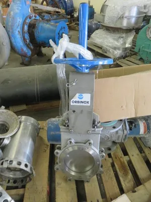8" 150# Orbinox Knife Gate Valve Hand Wheel Operated , Unused Condition