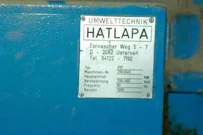 Hatlapa Wooden Waste Disposal System Vertical Tub Grinder Auger