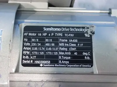 Used SUMITOMO DRIVE TECHNOLOGIES RNYMSO11120AAV40 Motors (misc) Ohio US | HGR 24 #926619