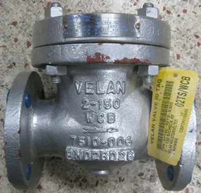 QTY. 1. VELAN 2" 150 WCB FLANGED RAISED FACE CHECK...