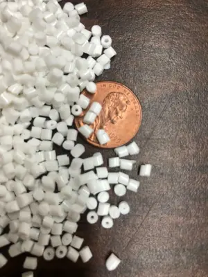 HDPE White Plastic Pellets Resin Material Injection Molding 45 Lbs Polyethylene
