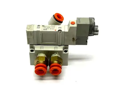 SY3140-5LOU-01T | SMC  Solenoid Valve w/ SY3000-27-1 Manifold Base - Used