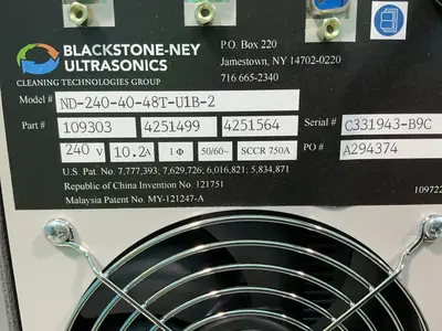 Used BLACKSTONENEY ULTRASONICS ND2404048TU1B2 Parts Washers Ohio US | HGR 24 #1568458