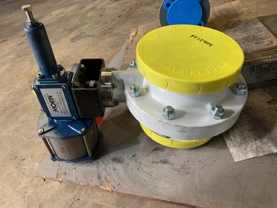 6"-150# Neotecha AB Teflon Lined Ball Valve, Air Operated, Rebuilt Storeroom Spare