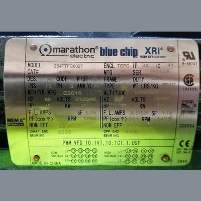 New Marathon Electric Blue Chip 15 hp Motor
