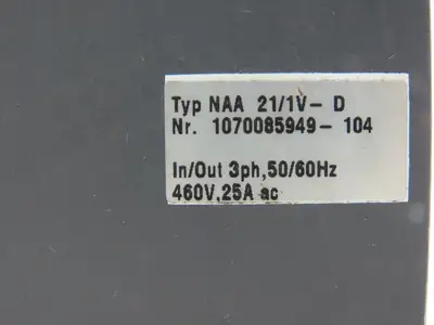 Bosch NAA 21/1V-D Power Feed Unit for Digital Servo Drive 460v 3ph 50/60Hz 25A