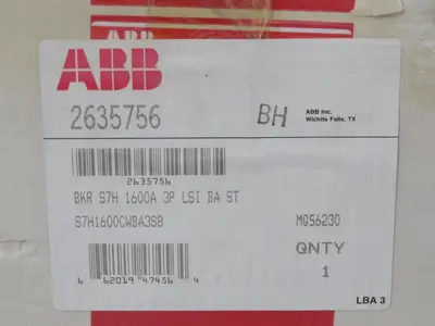 New | in-Stock ABB S7H1600CWBA3S8 2635756 Circuit Breakers Texas US | Aucto #1308396
