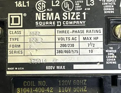 Used SQUARE D 8502SC02 PLC Contactors Ohio US | Surplus Asset Holdings #1239931