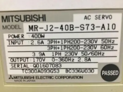 USED MITSUBISHI MR-J2-40B-S73-A10