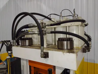 200 TON AMD 4-POST TIE-ROD FRAME HEAVY DUTY HYDRAULIC PRESS & MULTI-PRESSURE HYDRAULIC UNIT: STOCK #19452