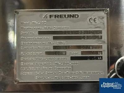 USED Vector Freund-Vector TFC-LAB Micro Roll Compactor & Granulator