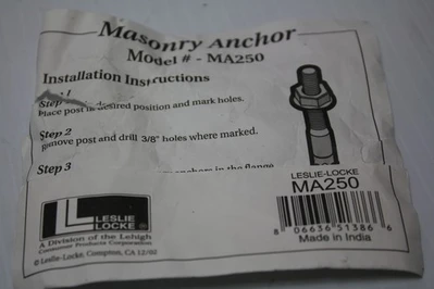 New | in-Stock Leslie Locke MA250 Misc Fasteners California US | Davliegogo LLC #1707231