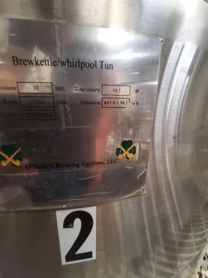 Oneills 10-16.5 Bbl O'neills 10-16.5 Bbl S/s Boil Kettle