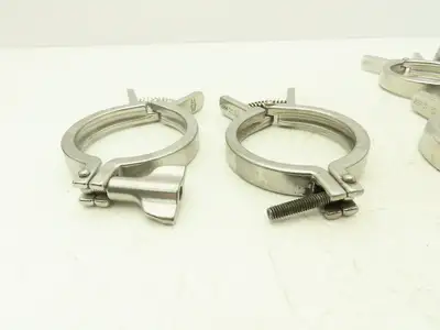 SCC 13MHHMQ-300 Sanitary Squeeze Clamp 2.5" Pipe For 3.2" Flange Lot of 8