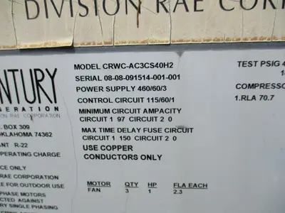 USED CENTURY CRWC-AC3CS40H2
