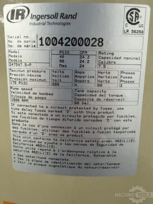 Used INGERSOLL RAND 2475N7.5-P Lubricated Reciprocating Air Compressors Georgia US | The Equipment Hub #1319564