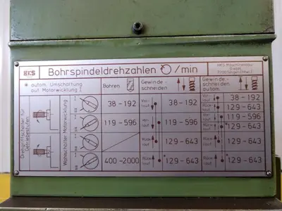 25" HKS MODEL 25MG SINGLE SPINDLE GEARHEAD DRILL WITH TAPPING: STOCK #14671