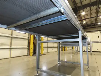 Habasit 38"x 11' 6" Slider Bed Conveyor 33.5"W Grip Belt 220V 3PH 5FPM