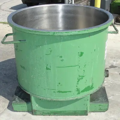 SPC6805  Mixer and Blender 100 gallon Ross change can Stainless Steel 39.25" inside diameter 27.5" inside height