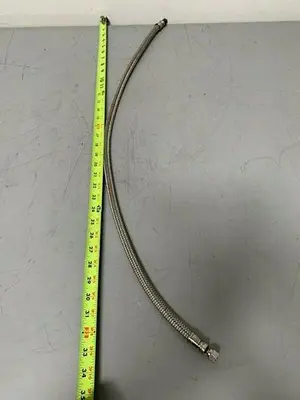 USED 35" STAINLESS STEEL BRAIDED HOSE W/ 5/8" SWAGELOK 316 3100 PSIG CONNECTION