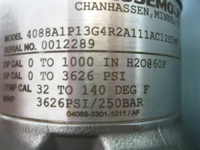 USED Rosemount 4088 A1P13G4R2A111AC12E5M5