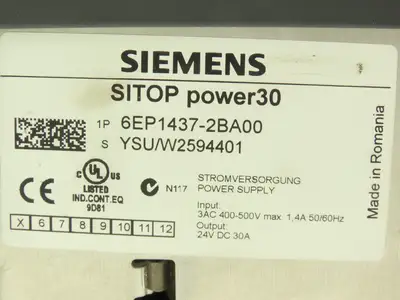 Siemens 6EP1437-2BA00 24VDC Power Supply 400-500VAC 3Ph
