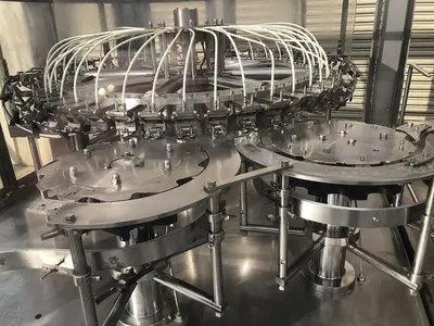 USED 2014 ZHANG J IAGANG, BEIJING CHINA TRI-BLOCK 40 VALVE BOTTLE RINSER, FILLER, CAPPER