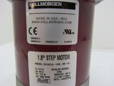 Kollmorgen E41HCLA-LNK-NS-01 1.8° Step Motor 5.3A 65V 172W 1500 RPM