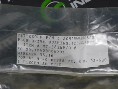 Fetterolf 2091060300620 PLGR Drive Bushings for 4" 9140 Diverter #22 AL/BRZ New
