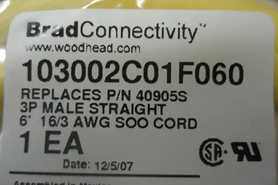NEW BRAD HARRISON 103002C01F060 CABLE