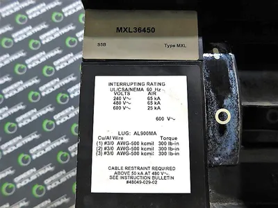 USED SQUARE D MXL36450