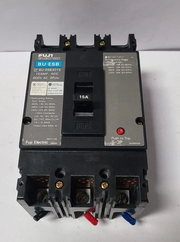 Fuji BU-ESB 3015 Circuit Breaker 15 Amp 600 VAC 3 Pole BU-ESB3015