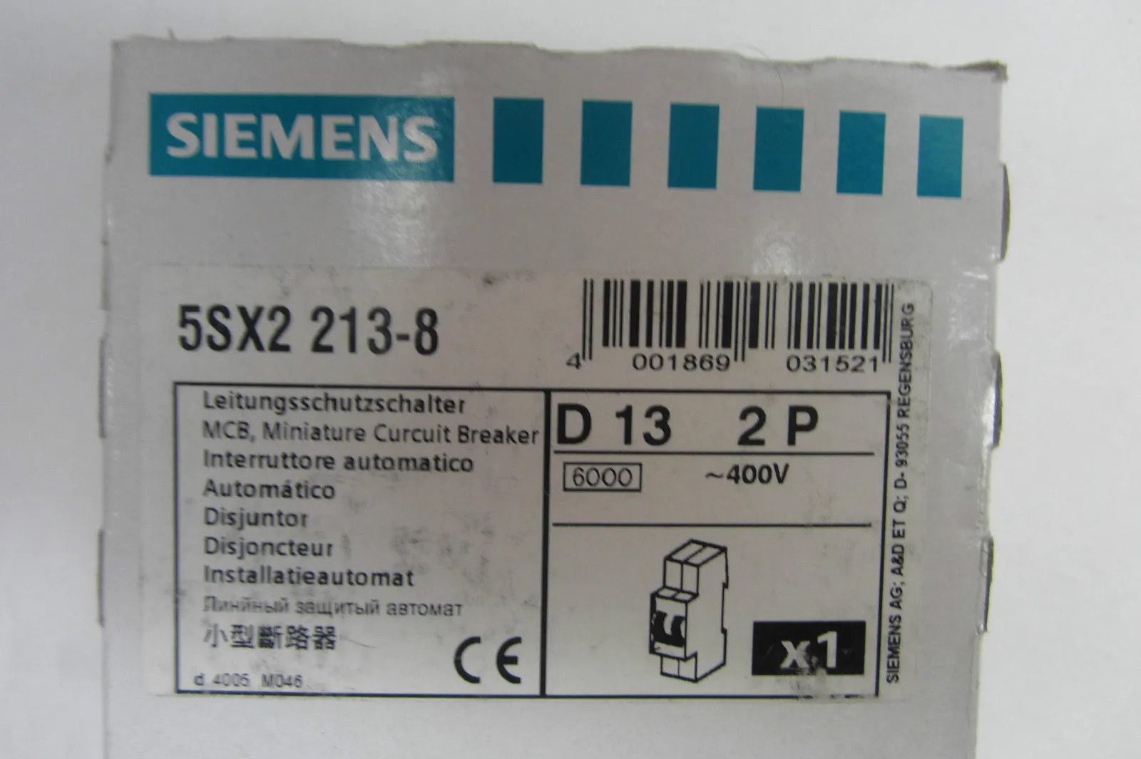 NEW SIEMENS 5SX2 213-8 CIRCUIT BREAKER 5SX22138