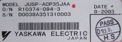 USED YASKAWA JUSP-ACP35JAA SERVO CONTROLLER JUSP-RCP01AAD JUSPACP35JAA
