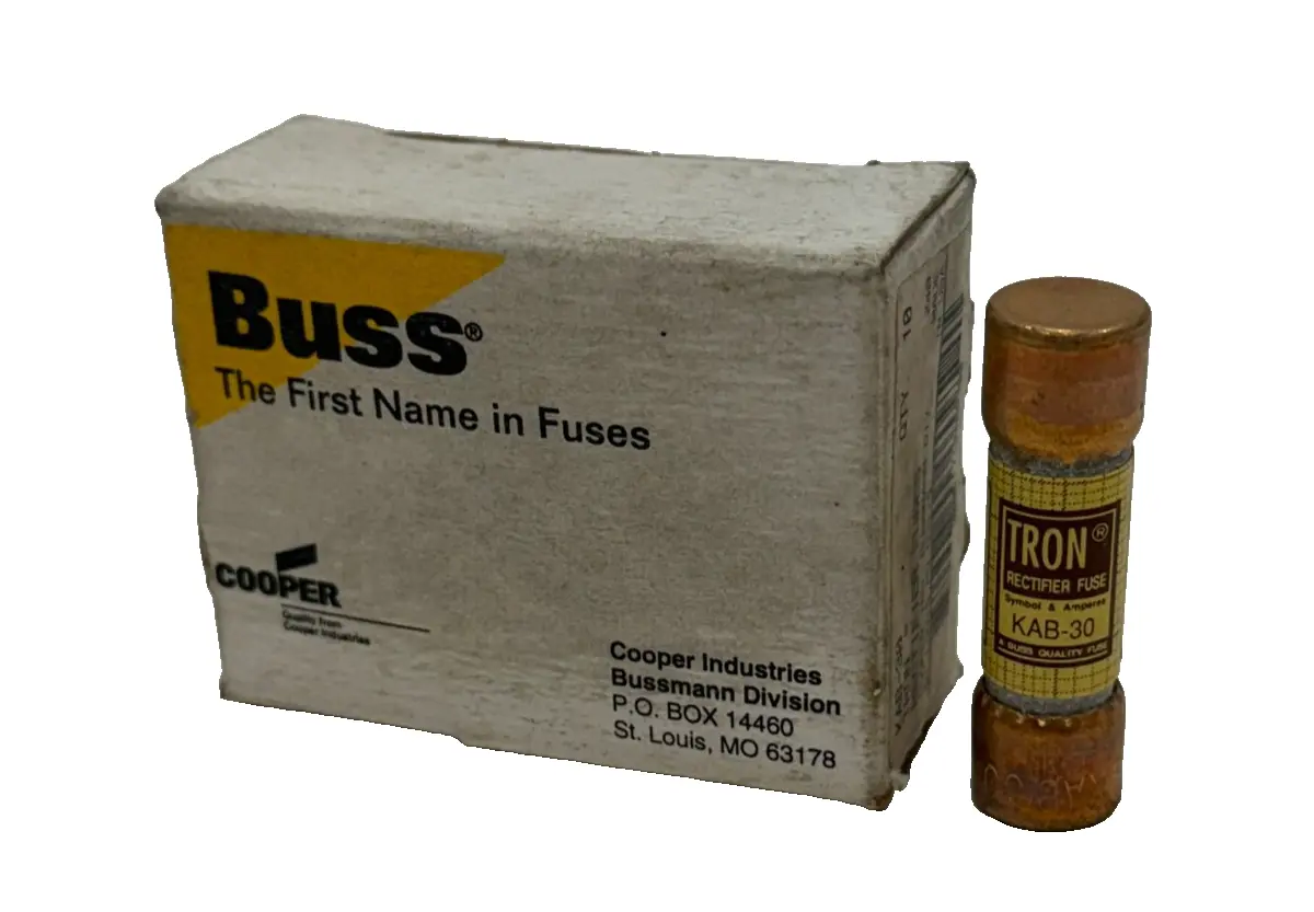 NEW BOX OF 10 NEW BUSSMANN TRON KAB-30 FUSES KAB30