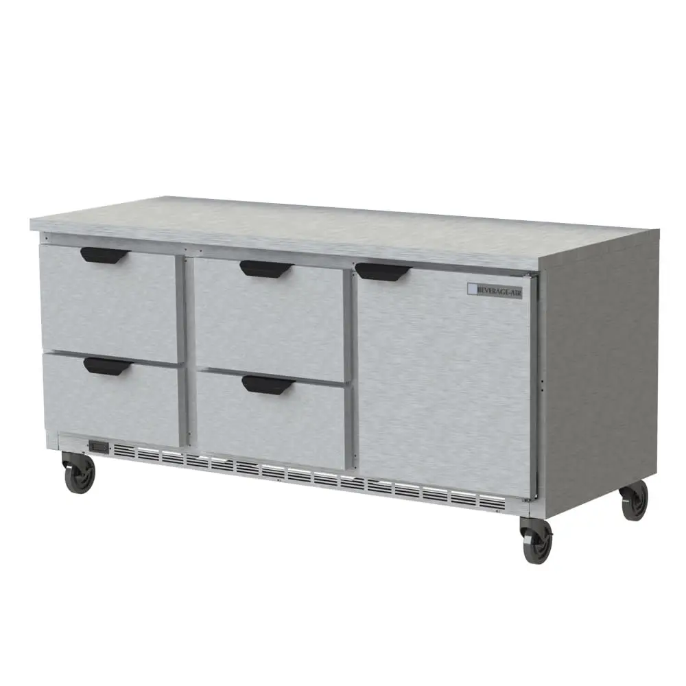 Beverage-Air WTRD72AHC-4-FLT 72" Worktop Refrigerator W/ (3) Section, 115v