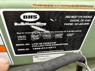 USED BULKHANDLING SYSTEMS LPS-48 RESIDUE COLLECTION CONVEYOR