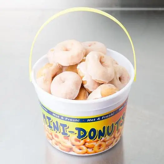 48 oz. Plastic Mini Donut Bucket with Handle - 160/Case