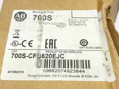 USED ALLEN-BRADLEY SER A SAFETY CONTROL RELAY 10A 600VAV 24VDC COIL