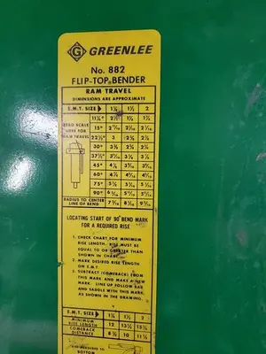 Used GREENLEE 882 FLIP TOP Pipe, Tube & Bar Benders Pennsylvania US | Hildebrand Machinery Co. #1485932