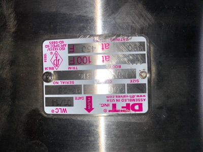 DFT 6"-600# Spring Check Valve Unused