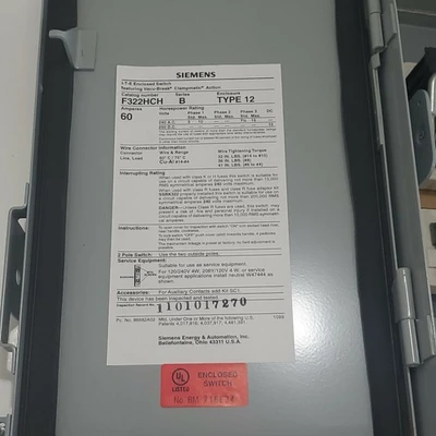NEW Siemens F322HCH