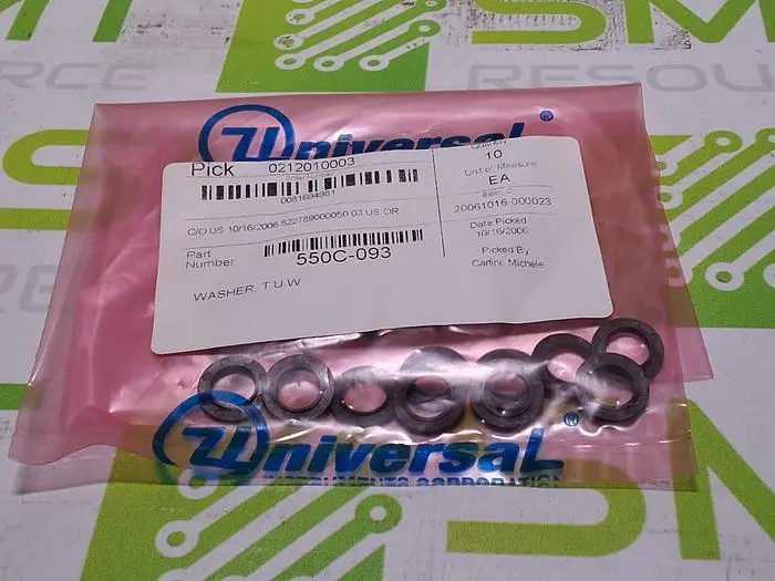 UNIVERSAL INSTRUMENTS 550C-093 T.U.W. WASHER - LOT OF 10 - NEW