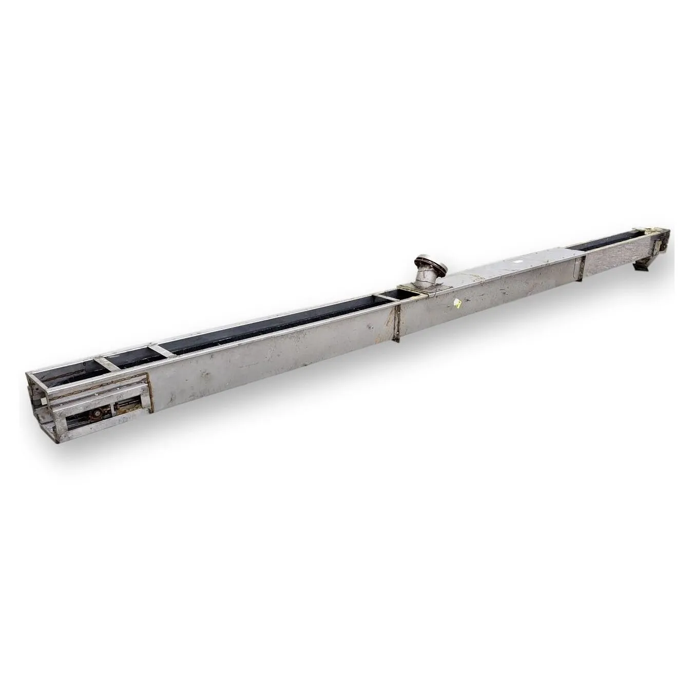 Used 9" Wide. X 25' Long Stainless Steel Belt Conveyor