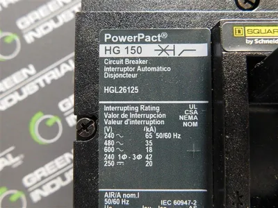 Square D HGL26125C Circuit Breaker 125A 600VAC 250 VDC 2 Pole Type HG 150 New