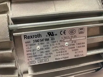USED BOSCH REXROTH ELECTRIC MOTOR 3-PHASE 0.42KW