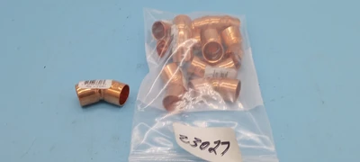 LOT OF 10  NEW Copper 45 Elbows 1/2in Fitting