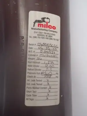 Used MILCO ML-2405-51 Pneumatic Cylinders | Maverick Industrial Sales #1115090