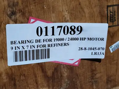 Bearing DE for 19000/24000hp Motor 9" x 7" for Refiners