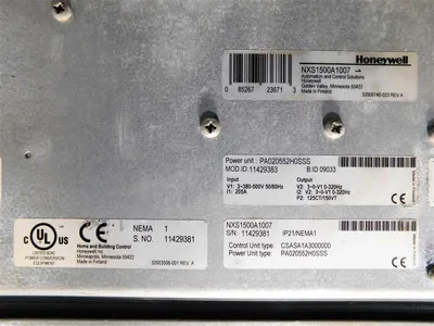 150 HP Honeywell NXS1500A1007 Variable Frequency Drive 380-500V 205A NEMA 1 Used